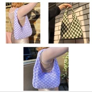 Crochet checkered bags